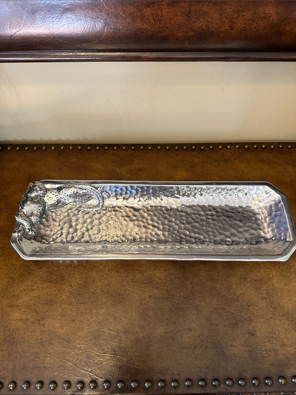 Arthur Court Safari Collection Hammered Jaguar Tray 2001